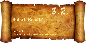Behul Renátó névjegykártya